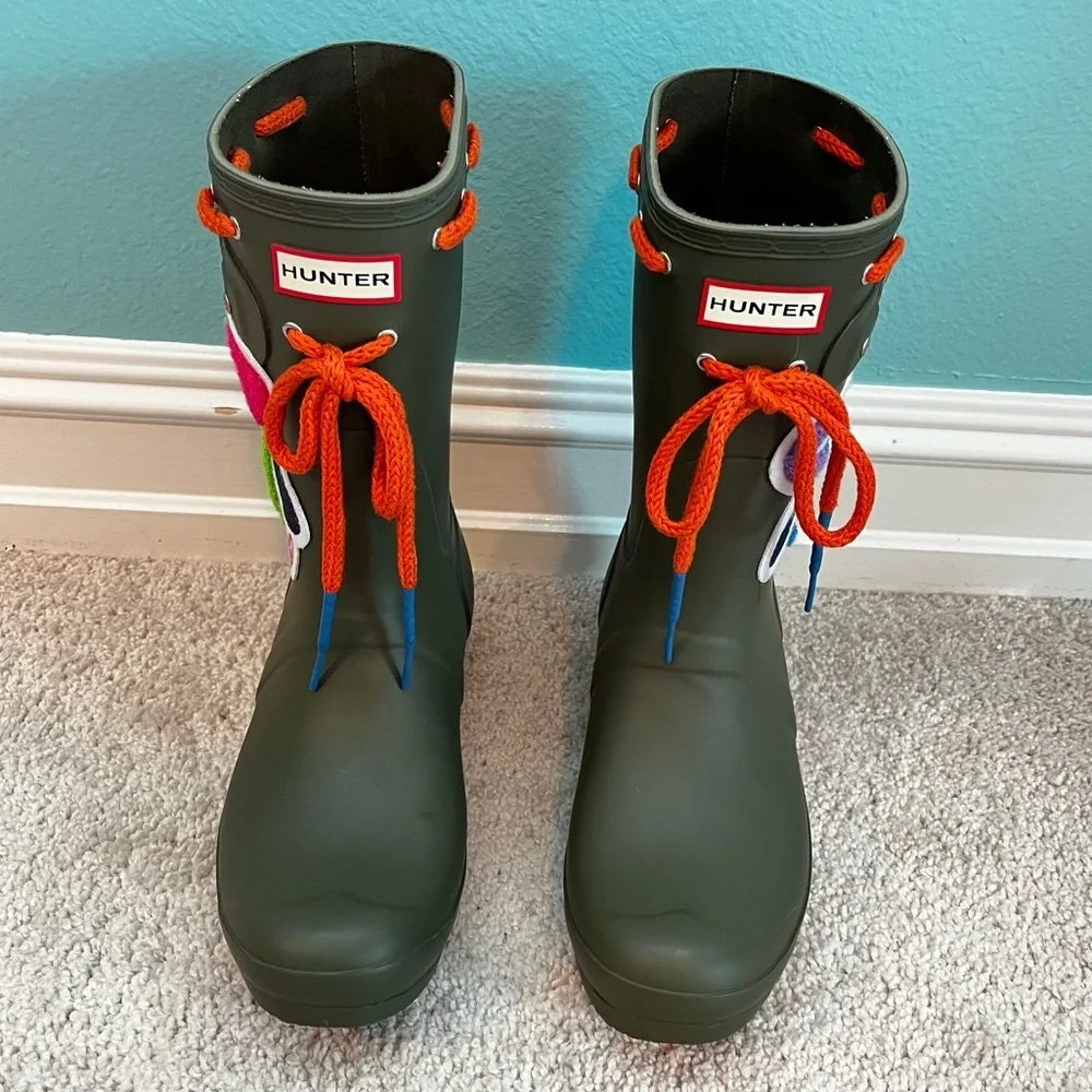 Hunter x Sam Lao Low Top Boots Limited Edition Womens US 10 Olive Green RARE